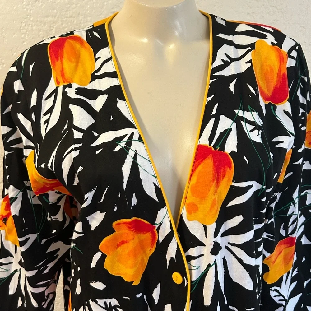 Vintage Evan Picone 2-Piece Floral Cotton Skirt Suit NWT M/L 90s Tropical Print